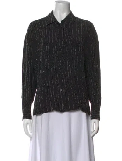 Pre-owned Iro Polka Dot Print Long Sleeve Button-up Top In Multi