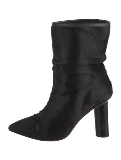 Pre-owned Iro Ponyhair Boots In Black