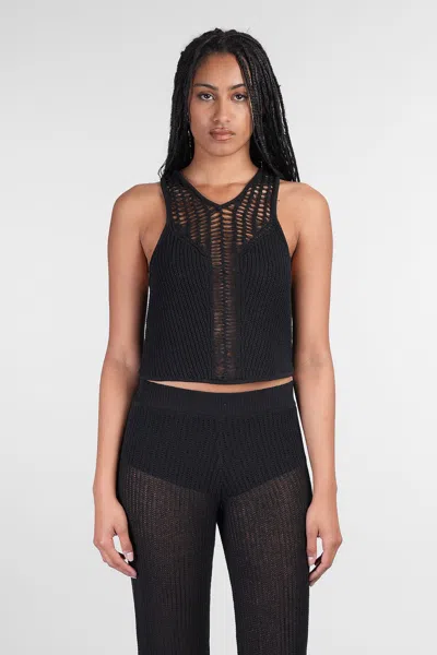 Iro Poppy Topwear In Black Cotton