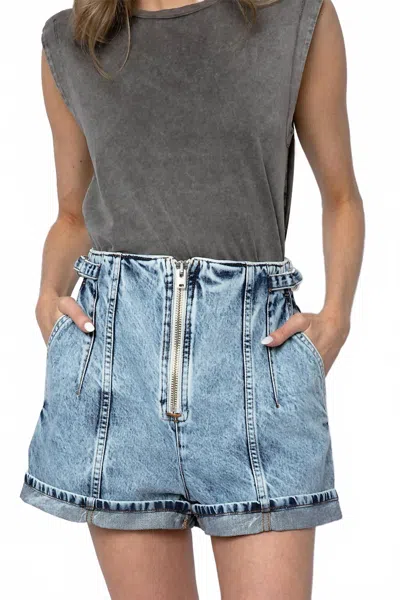 Iro Powelly Denim Shorts In Snow Blue In Multi