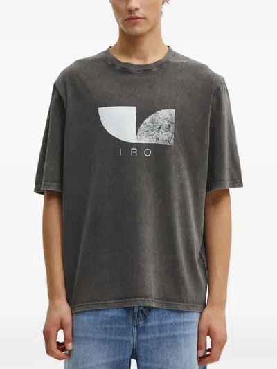 Iro Print Crew Neck T-shirt In Gray