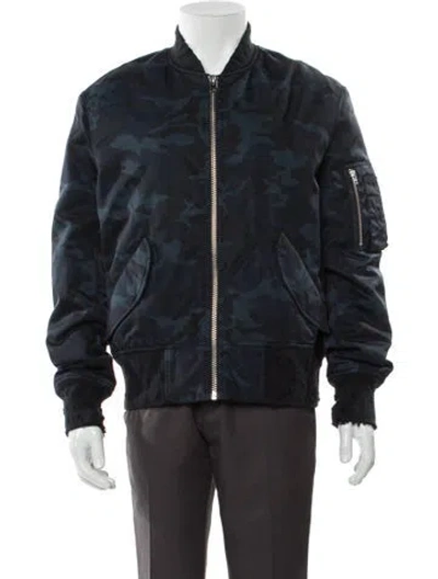 Pre-owned Iro Printed Bomber Jacket W/ Tags In Blue