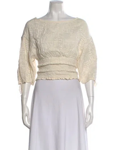 Pre-owned Iro Printed Crew Neck Crop Top In Neutral