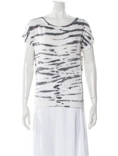 Pre-owned Iro Printed Crew Neck T-shirt In White