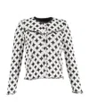 Iro Printed Evening Jacket In Black And White Wool In White