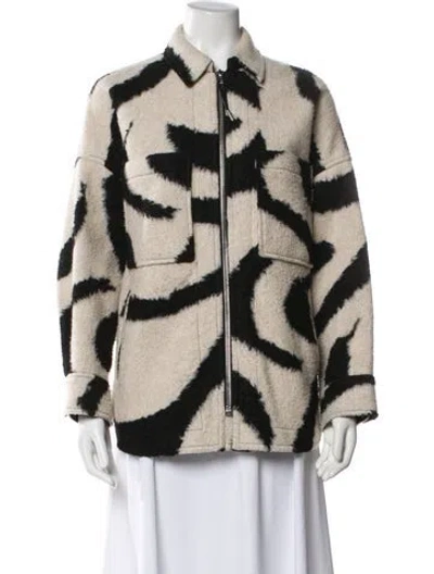 Pre-owned Iro Printed Faux Fur Jacket In Neutral