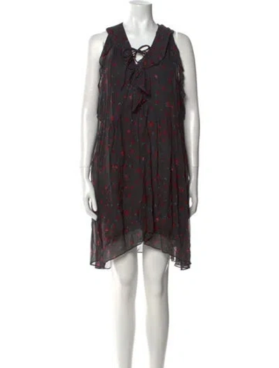 Pre-owned Iro Printed Knee-length Dress In Black