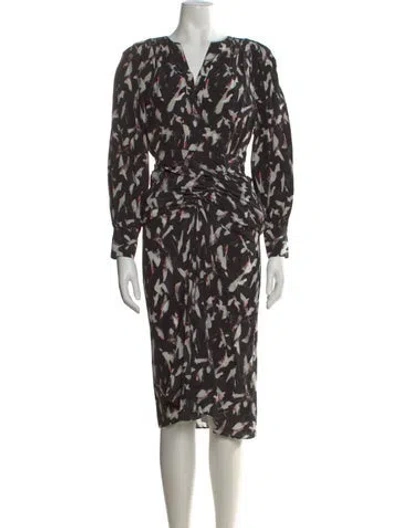 Pre-owned Iro Printed Knee-length Dress In Black