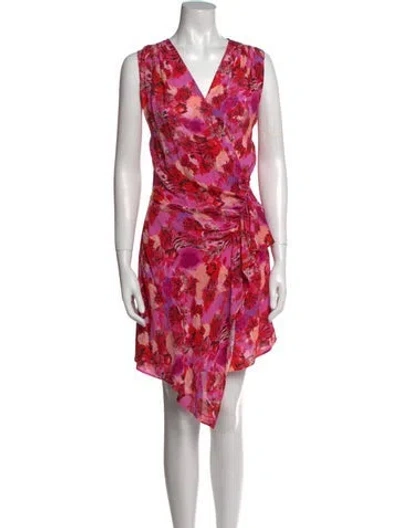 Pre-owned Iro Printed Knee-length Dress In Purple