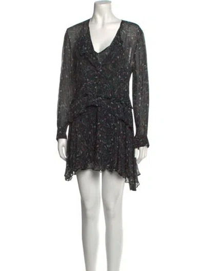 Pre-owned Iro Printed Long Dress In Black