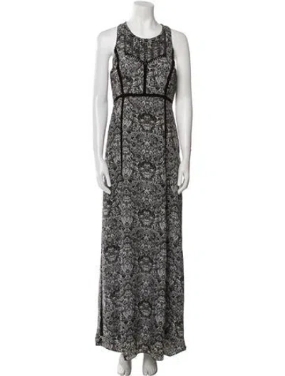 Pre-owned Iro Printed Long Dress In Black