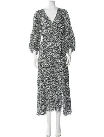 Pre-owned Iro Printed Long Dress In Black