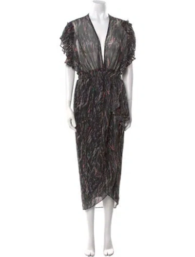Pre-owned Iro Printed Long Dress In Multi