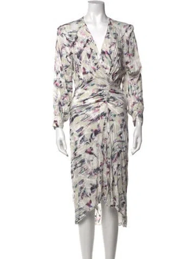 Pre-owned Iro Printed Long Dress In Neutral