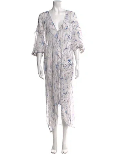 Pre-owned Iro Printed Long Dress In Purple