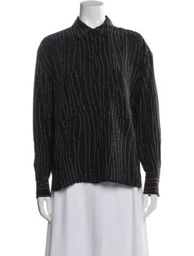 Pre-owned Iro Printed Long Sleeve Blouse In Grey