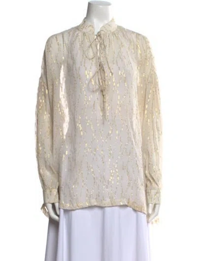 Pre-owned Iro Printed Long Sleeve Button-up Top In Multi