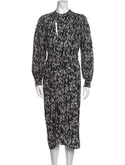 Pre-owned Iro Printed Midi Length Dress In Black