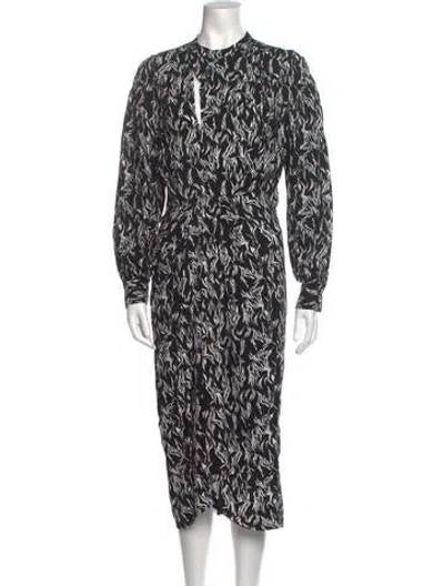 Pre-owned Iro Printed Midi Length Dress In Black