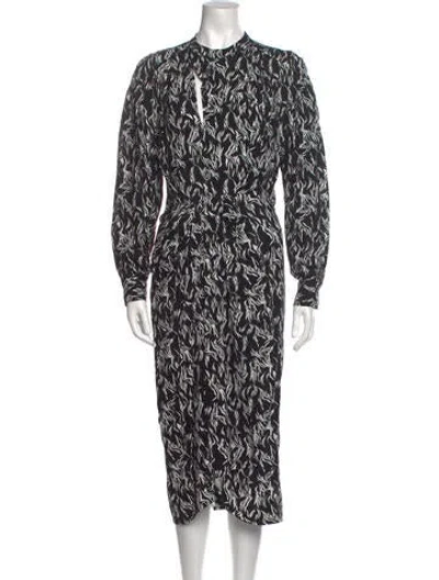 Pre-owned Iro Printed Midi Length Dress In Black