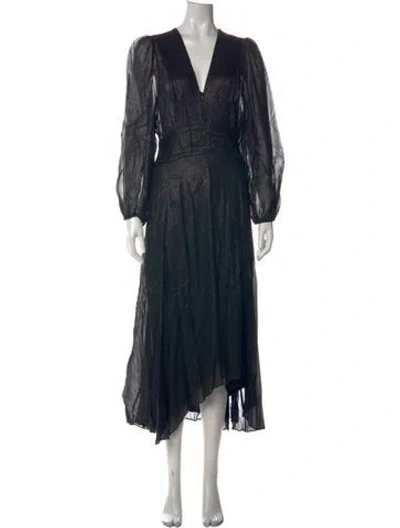Pre-owned Iro Printed Midi Length Dress In Black
