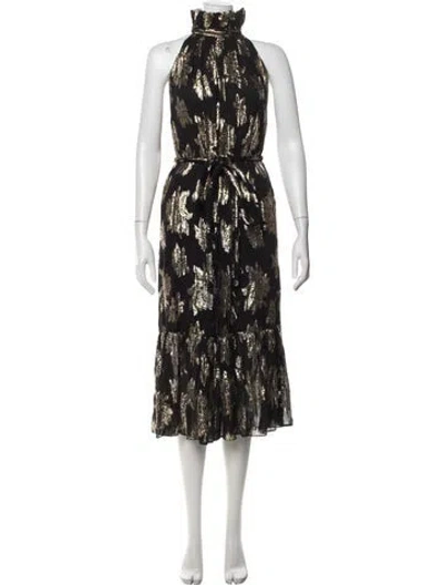 Pre-owned Iro Printed Midi Length Dress In Black