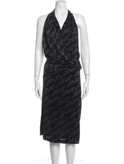 Pre-owned Iro Printed Midi Length Dress In Blue