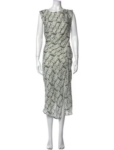 Pre-owned Iro Printed Midi Length Dress In Gray