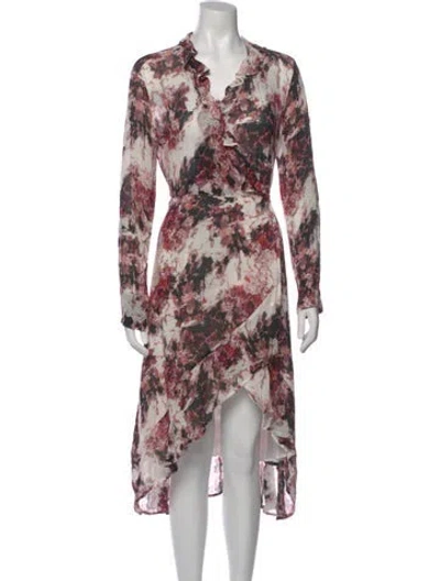 Pre-owned Iro Printed Midi Length Dress In Pink