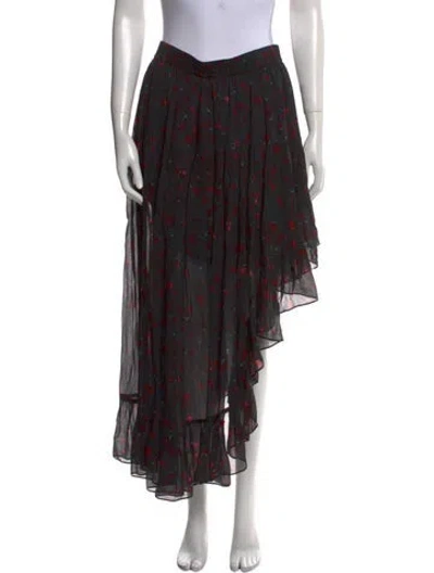 Pre-owned Iro Printed Midi Length Skirt In Black