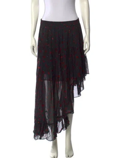 Pre-owned Iro Printed Midi Length Skirt In Black