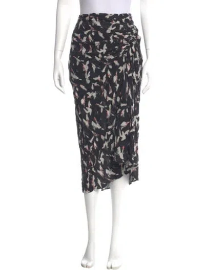 Pre-owned Iro Printed Midi Length Skirt In Black