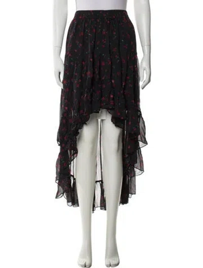 Pre-owned Iro Printed Midi Length Skirt In Black