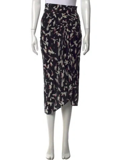 Pre-owned Iro Printed Midi Length Skirt In Black