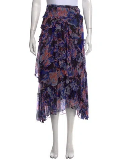 Pre-owned Iro Printed Midi Length Skirt In Black