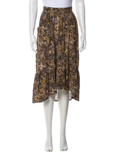 Pre-owned Iro Printed Midi Length Skirt In Brown