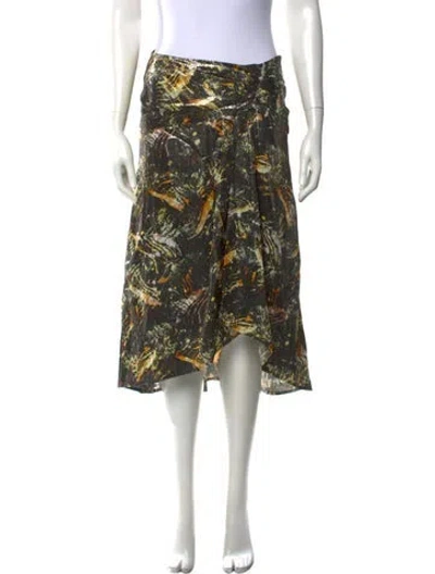 Pre-owned Iro Printed Midi Length Skirt In Gold
