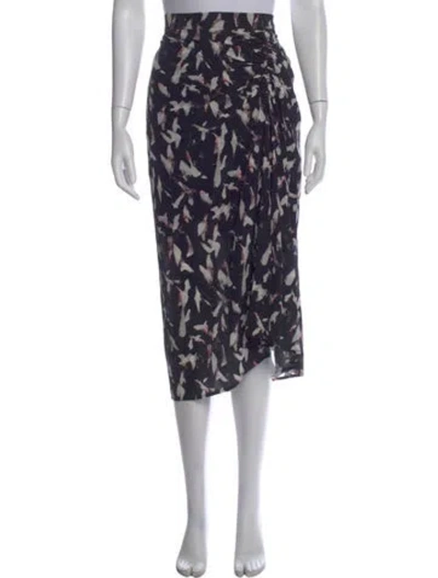 Pre-owned Iro Printed Midi Length Skirt W/ Tags In Blue