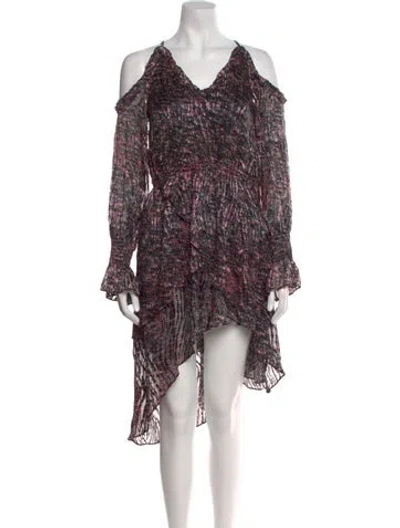 Pre-owned Iro Printed Mini Dress In Black