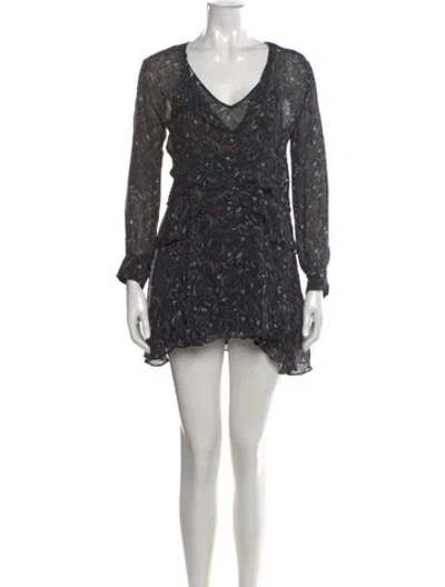 Pre-owned Iro Printed Mini Dress In Black