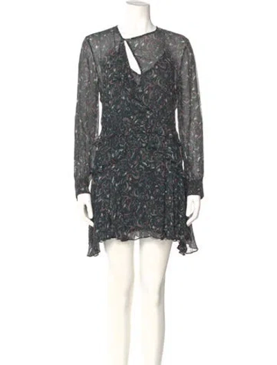 Pre-owned Iro Printed Mini Dress In Black