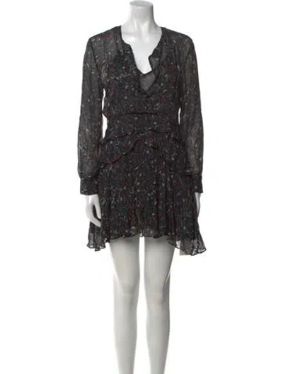 Pre-owned Iro Printed Mini Dress In Black