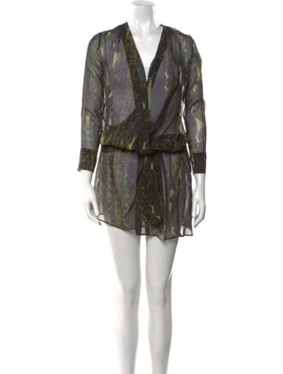 Pre-owned Iro Printed Mini Dress In Black