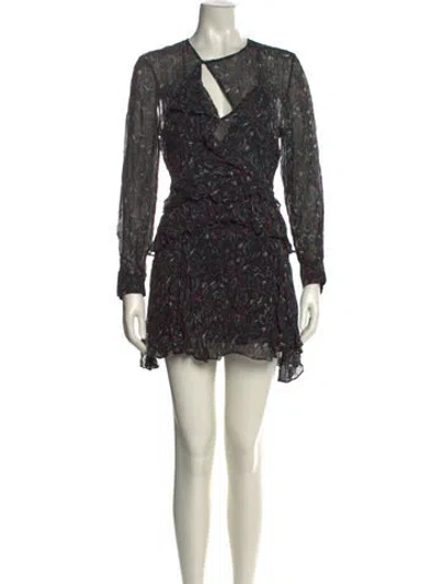 Pre-owned Iro Printed Mini Dress In Black