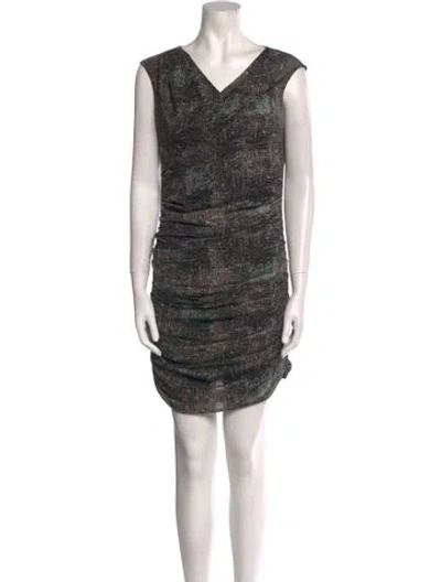 Pre-owned Iro Printed Mini Dress In Black