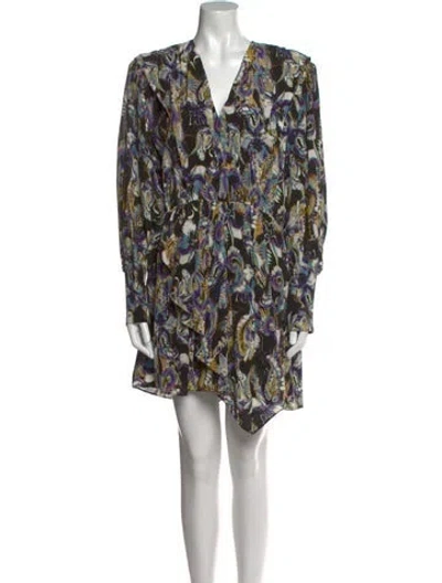 Pre-owned Iro Printed Mini Dress In Black