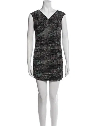 Pre-owned Iro Printed Mini Dress In Black