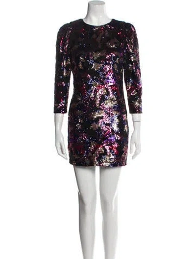 Pre-owned Iro Printed Mini Dress In Black