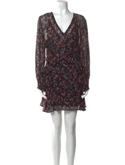 Pre-owned Iro Printed Mini Dress In Black