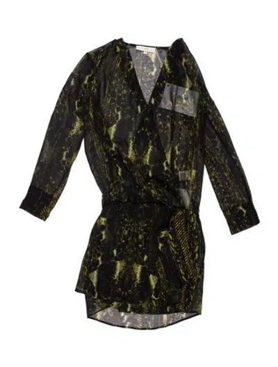 Pre-owned Iro Printed Mini Dress In Black
